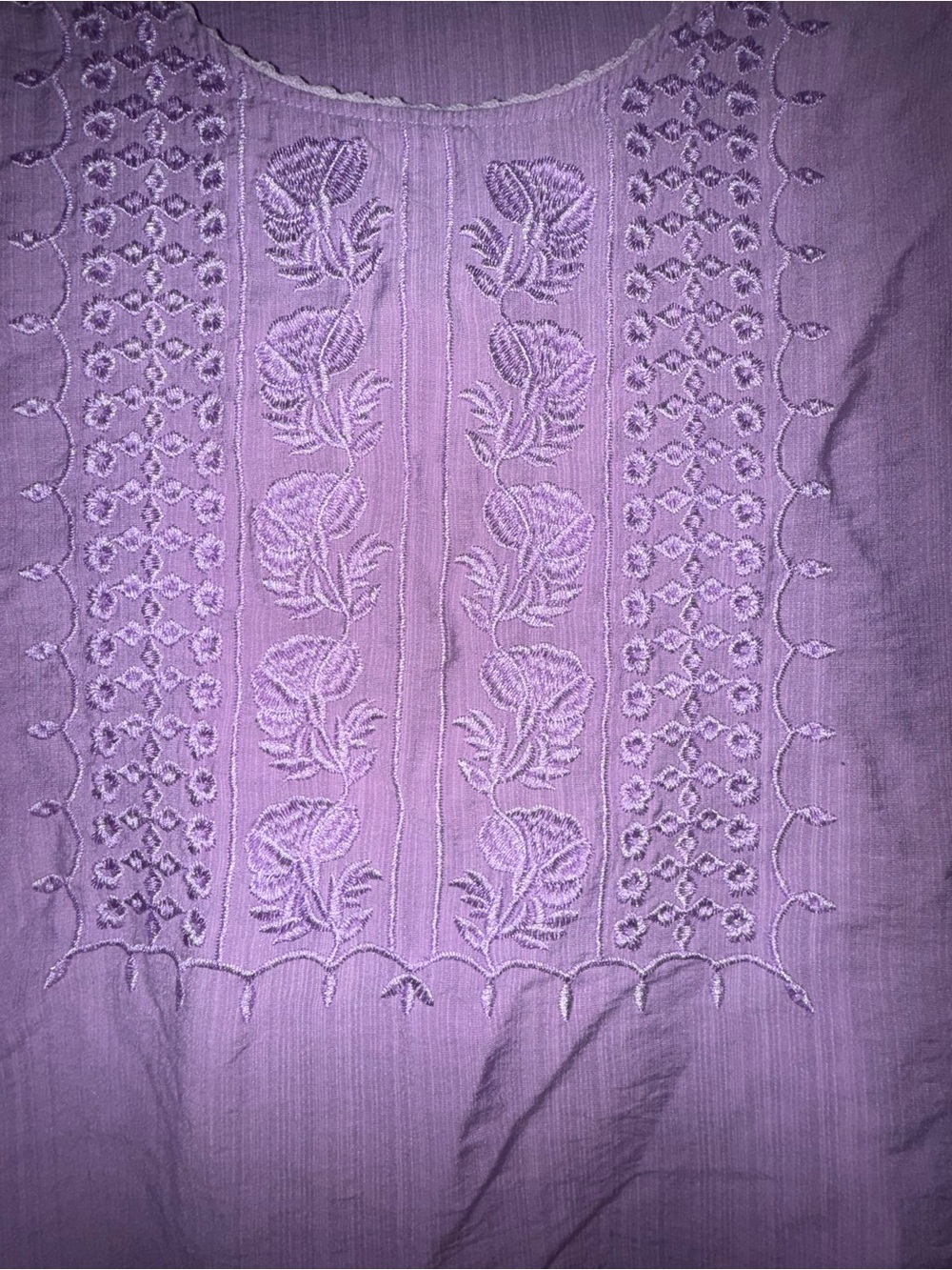 Light Purple Embroidered Blouse β Unbranded Top | (pit to pit): 21β - Picture 2 of 6